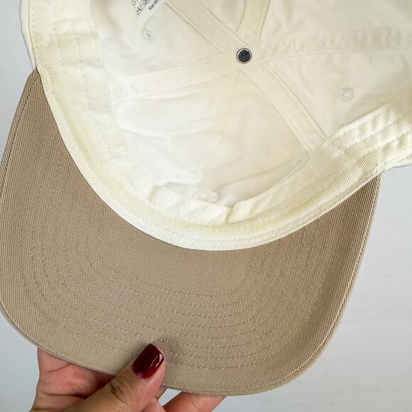Kith Kids Script Greenwich Baseball Cap Hat Beige White Cotton Twill - OS - Picture 8 of 11